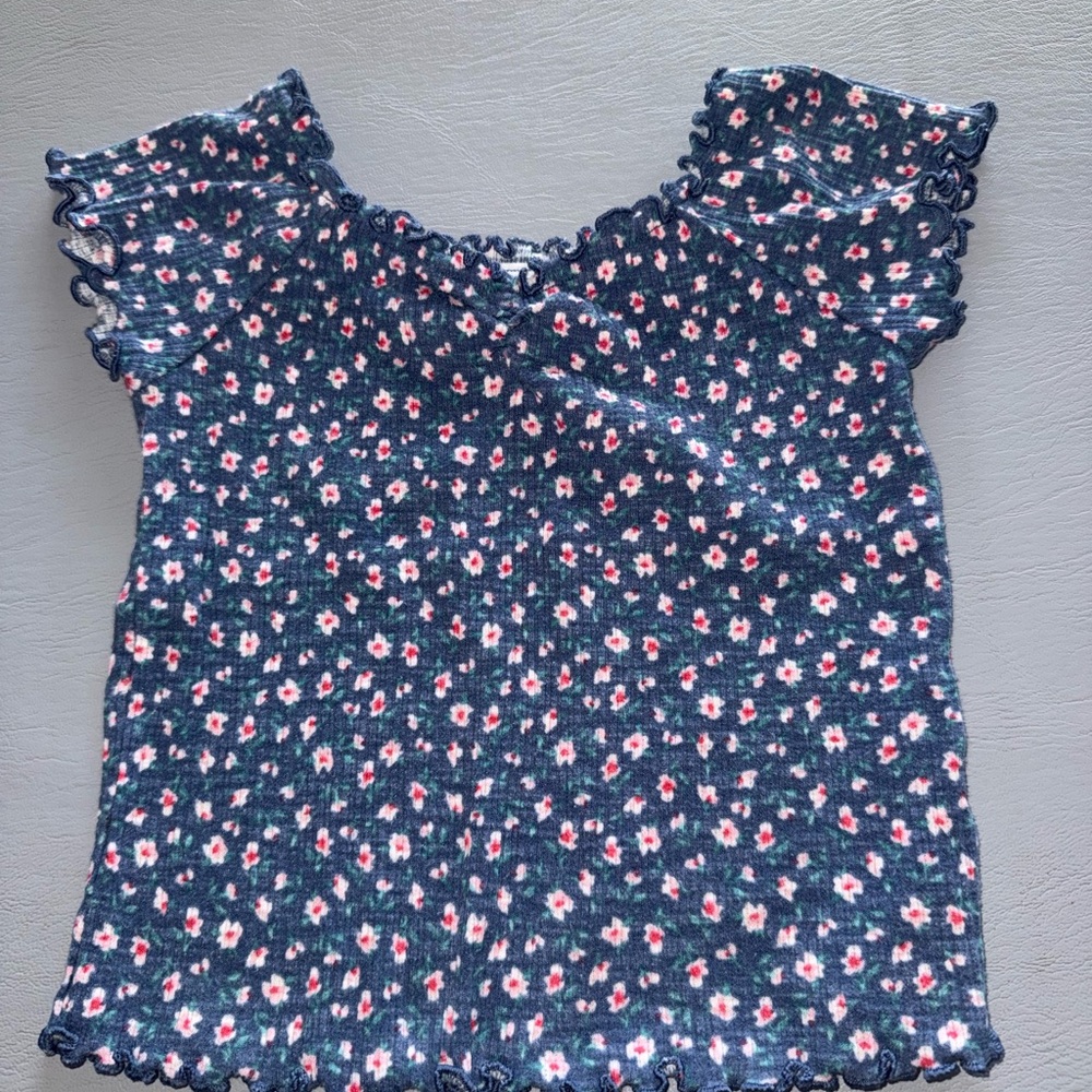 Old Navy Kids Floral Top‎ - Navy and Pink